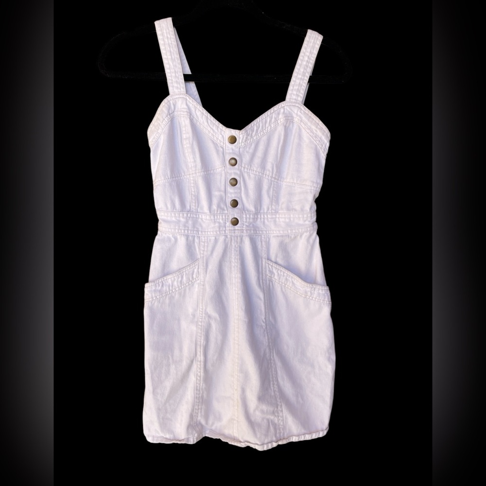 Japna White Mini Dress with Defined Waist
